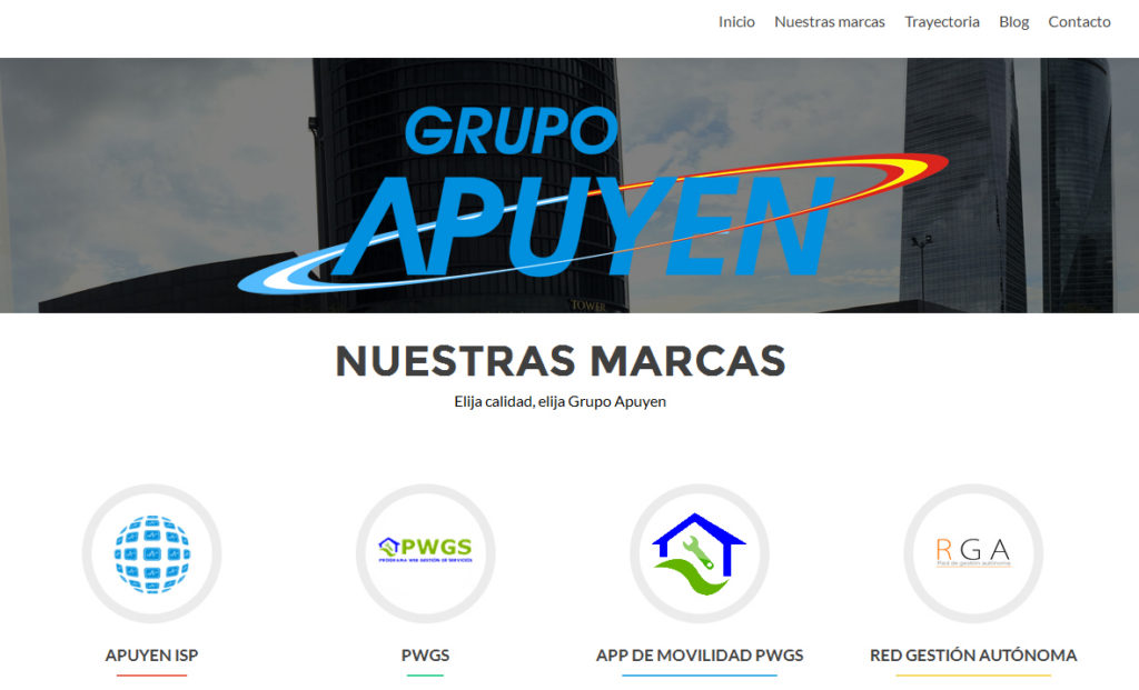 Nueva página web de Grupo Apuyen